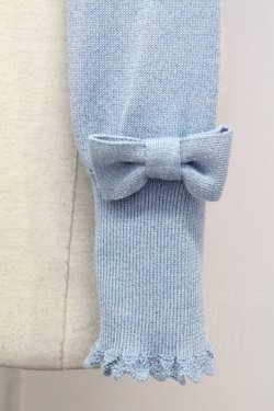 画像3: Shirley Temple / ST刺繍ラメニットカーディガン 154〜162CM サックスラメ T-25-08-16-009-ET-TO-SA-ZT