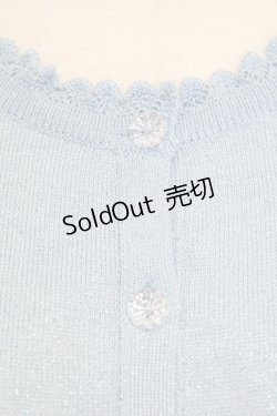 画像5: Shirley Temple / ST刺繍ラメニットカーディガン 154〜162CM サックスラメ T-25-08-16-009-ET-TO-SA-ZI