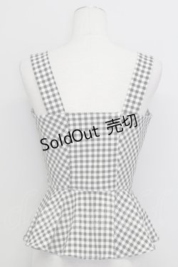 画像2: Katie / マーガレットレースギンガムチェックビスチェ  黒X白チェック T-25-08-16-010-LO-TO-SA-ZI