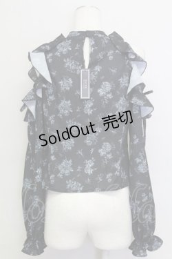 画像2: EATME / フリルリボンオープンショルダーブラウス F 黒 T-25-08-16-012-LO-BL-SA-ZI