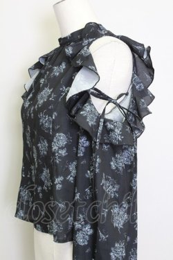 画像3: EATME / フリルリボンオープンショルダーブラウス F 黒 T-25-08-16-012-LO-BL-SA-ZT