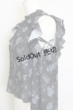 画像3: EATME / フリルリボンオープンショルダーブラウス F 黒 T-25-08-16-012-LO-BL-SA-ZI