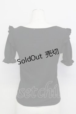 画像2: Ank Rouge / クロスレース半袖ニットトップス  黒Ｘ白 T-25-08-16-013-CA-TO-SA-ZI