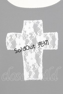 画像3: Ank Rouge / クロスレース半袖ニットトップス  黒Ｘ白 T-25-08-16-013-CA-TO-SA-ZI