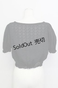 画像2: E hyphen world gallery / フロント編み上げレース半袖トップス M 黒 T-25-08-16-016-LO-TO-SA-ZI