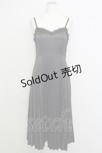 Ank Rouge / プリーツキャミワンンピース  黒 T-25-08-16-018-CA-OP-SA-ZI