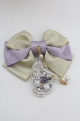 Enchantlic Enchantilly / すみれの茶器リボンブローチ  ラベンダーＸゴールド T-25-08-21-024-LO-AC-SA-ZT