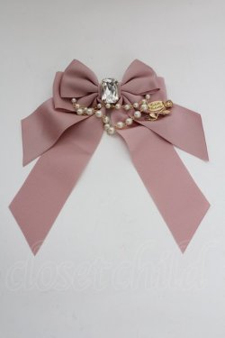 画像1: Enchantlic Enchantilly / ビジューパールチェーンリボンブローチ  ピンク T-25-08-21-030-LO-AC-SA-ZT