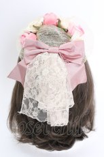 画像1: metamorphose / ローズミニ麦わらハット  生成りＸピンク T-25-08-21-032-ME-AC-SA-ZT639 (1)