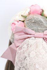 画像2: metamorphose / ローズミニ麦わらハット  生成りＸピンク T-25-08-21-032-ME-AC-SA-ZT639 (2)