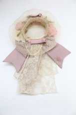 画像6: metamorphose / ローズミニ麦わらハット  生成りＸピンク T-25-08-21-032-ME-AC-SA-ZT639 (6)