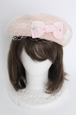 画像1: Enchantlic Enchantilly / 麗らかなリボンチュールサマーベレー帽  ピンク T-25-08-21-034-LO-AC-SA-ZT