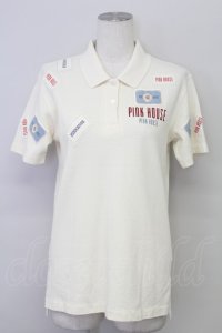 PINK HOUSE / ワッペンデザイン半袖ポロシャツ  アイボリー T-25-08-21-004-LO-TO-SA-ZT