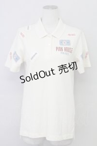 PINK HOUSE / ワッペンデザイン半袖ポロシャツ  アイボリー T-25-08-21-004-LO-TO-SA-ZT