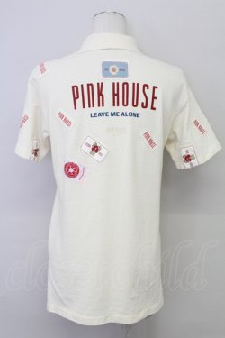 画像2: PINK HOUSE / ワッペンデザイン半袖ポロシャツ  アイボリー T-25-08-21-004-LO-TO-SA-ZT