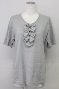 INGEBORG / 4つリボン半袖カットソー  グレー T-25-08-21-007-LO-TO-SA-ZT