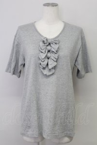 INGEBORG / 4つリボン半袖カットソー  グレー T-25-08-21-007-LO-TO-SA-ZT