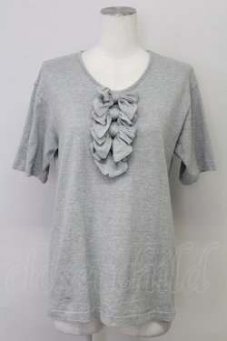 画像1: INGEBORG / 4つリボン半袖カットソー  グレー T-25-08-21-007-LO-TO-SA-ZT