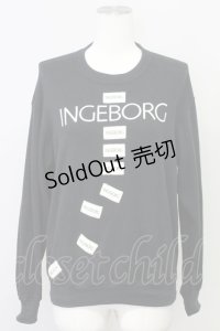 INGEBORG / ロゴ&ワッペントレーナー  黒 T-25-08-21-009-LO-TO-SA-ZT