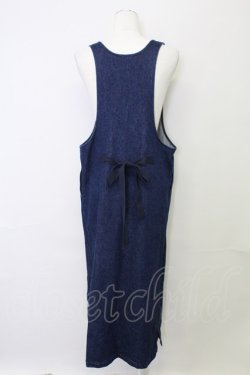 画像2: KANEKO ISAO / 裾ロゴ刺繍デニムジャンパースカート  青デニム T-25-08-21-012-EL-OP-SA-ZT