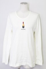 INGEBORG / 口紅カットソー M アイボリー T-25-08-21-002-LO-TO-SA-ZT