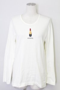 INGEBORG / 口紅カットソー M アイボリー T-25-08-21-002-LO-TO-SA-ZT