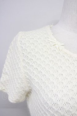 画像3: INGEBORG / 襟ぐりダブルリボン半袖ニットトップス  アイボリー T-25-08-24-002-LO-TO-SA-ZT