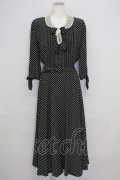 INGEBORG / レース襟重ねドットワンピース  黒Ｘ白 T-25-08-24-023-LO-OP-SA-ZT