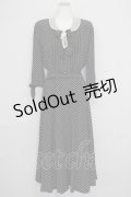 INGEBORG / レース襟重ねドットワンピース  黒Ｘ白 T-25-08-24-023-LO-OP-SA-ZI