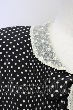 画像3: INGEBORG / レース襟重ねドットワンピース  黒Ｘ白 T-25-08-24-023-LO-OP-SA-ZT
