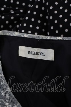 画像5: INGEBORG / レース襟重ねドットワンピース  黒Ｘ白 T-25-08-24-023-LO-OP-SA-ZT