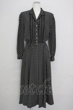 画像1: INGEBORG / ドット長袖ワンピース  黒Ｘアイボリー T-25-08-24-024-LO-OP-SA-ZT