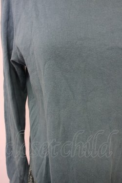 画像4: PINK HOUSE / ハイネック切替ドットブーケ刺繍ワンピース  ブルーグリーン T-25-08-24-025-LO-OP-SA-ZT