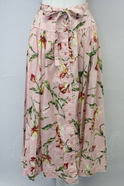 画像1: INGEBORG / チューリップギンガムチェックスカート  ピンクチェック T-25-08-24-032-LO-SK-SA-ZT