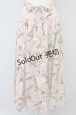 画像1: INGEBORG / チューリップギンガムチェックスカート  ピンクチェック T-25-08-24-032-LO-SK-SA-ZI