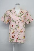 INGEBORG / チューリップギンガムチェック半袖ブラウス  ピンク T-25-08-24-004-LO-BL-SA-ZT