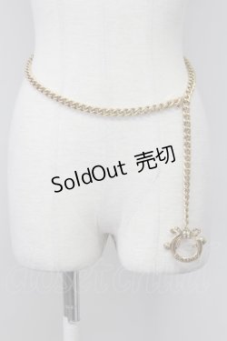 画像1: INGEBORG / ラインストーンリボンチェーンベルト  ゴールド T-25-08-24-038-LO-ZA-SA-ZI