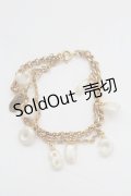 INGEBORG / ロゴパールブレスレット  ゴールド T-25-08-24-041-LO-ZA-SA-ZT