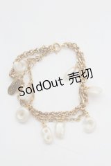 INGEBORG / ロゴパールブレスレット  ゴールド T-25-08-24-041-LO-ZA-SA-ZT