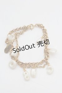 INGEBORG / ロゴパールブレスレット  ゴールド T-25-08-24-041-LO-ZA-SA-ZI