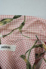 画像6: INGEBORG / チューリップギンガムチェック半袖ブラウス  ピンク T-25-08-24-004-LO-BL-SA-ZT195 (6)