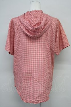 画像2: PINK HOUSE / ギンガムチェックフード半袖ブラウス  赤Ｘ白チェック T-25-08-24-005-LO-BL-SA-ZT