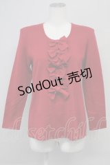 INGEBORG / 5つリボンニットトップス  赤 T-25-08-24-006-LO-TO-SA-ZI