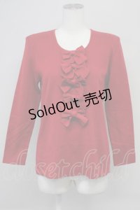 INGEBORG / 5つリボンニットトップス  赤 T-25-08-24-006-LO-TO-SA-ZI