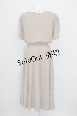 画像2: INGEBORG / レース襟半袖ワンピース  ベージュ T-25-08-24-014-LO-OP-SA-ZI
