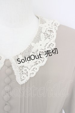 画像4: INGEBORG / レース襟半袖ワンピース  ベージュ T-25-08-24-014-LO-OP-SA-ZI