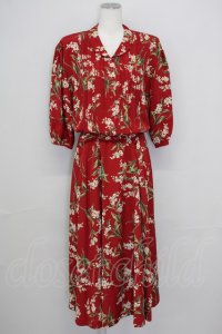 INGEBORG / 桜プリントワンピース  赤 T-25-08-24-015-LO-OP-SA-ZT1212S