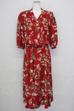 画像1: INGEBORG / 桜プリントワンピース  赤 T-25-08-24-015-LO-OP-SA-ZT