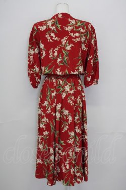 画像2: INGEBORG / 桜プリントワンピース  赤 T-25-08-24-015-LO-OP-SA-ZT