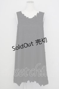 INGEBORG / フラワーレースデザインノースリーブチュニック  黒 T-25-08-24-019-LO-OP-SA-ZT